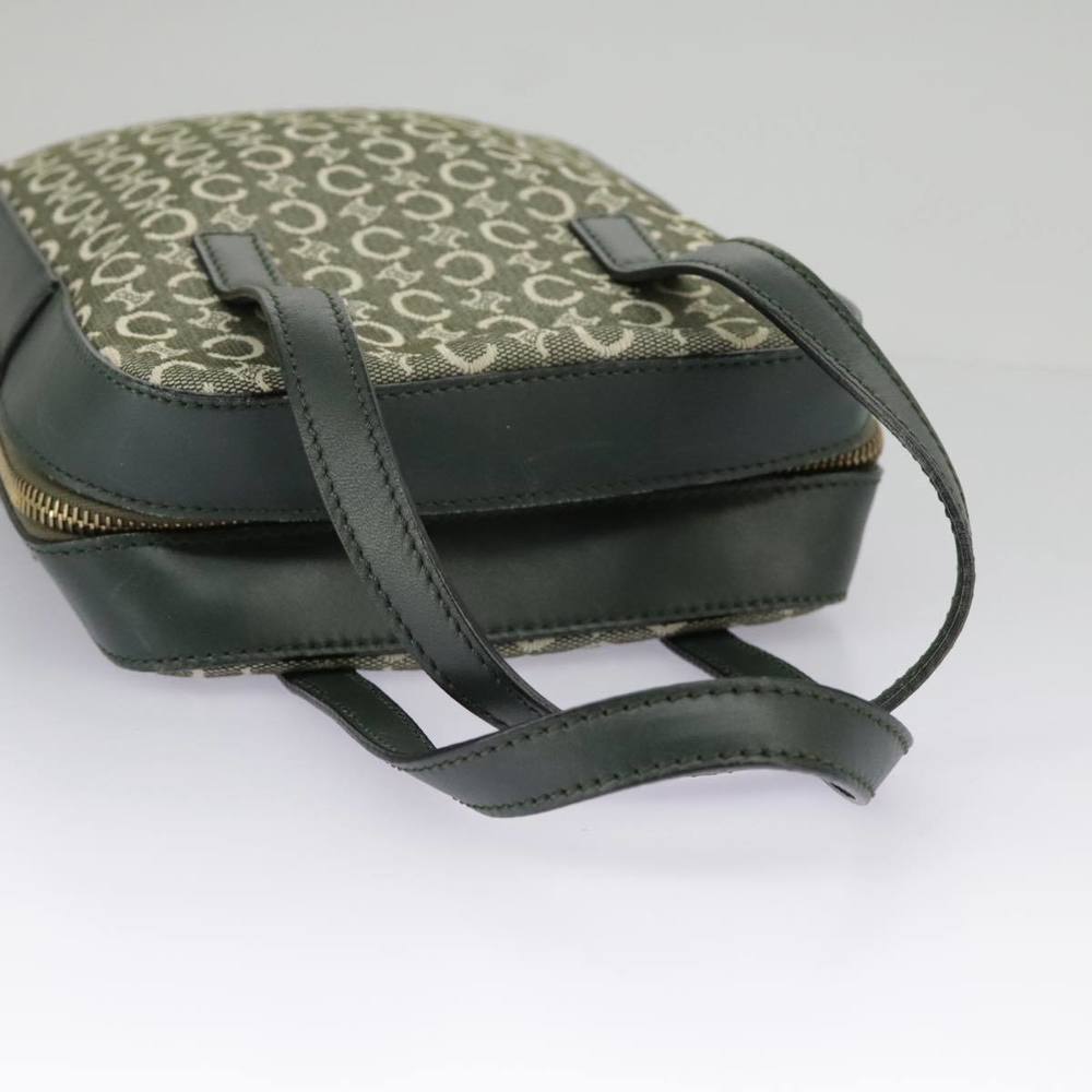 Celine C Macadam Canvas Hand Bag Gray Gold Auth 9… - image 7